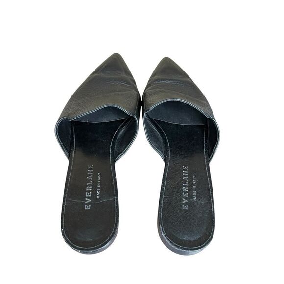 EVERLANE The Boss Mule Black Pebbled Italian Leather Pointed Toe Size 7 - Picture 9 of 10
